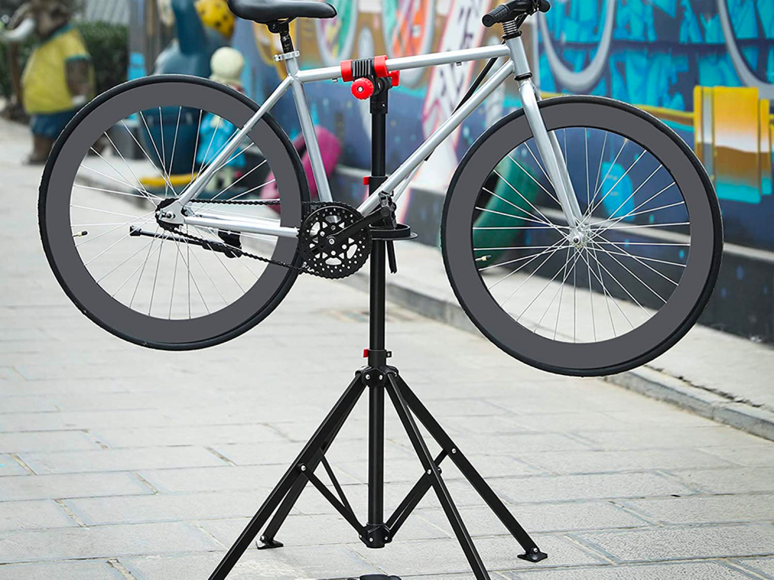 Strumento riparazione cavalletto bici cerchi pneumatici Strumento riparazione cavalletto bici cerchi pneumatici
